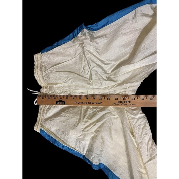 Vtg 90s Y2k sportswear Nylon Blue Track Sweatpants Color block white blue S - Picture 7 of 13